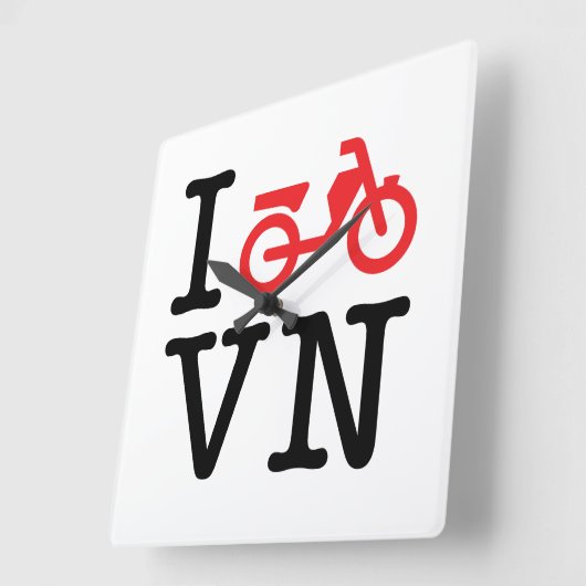 Iオートバイクベトナム スクエア壁時計 (傾斜)