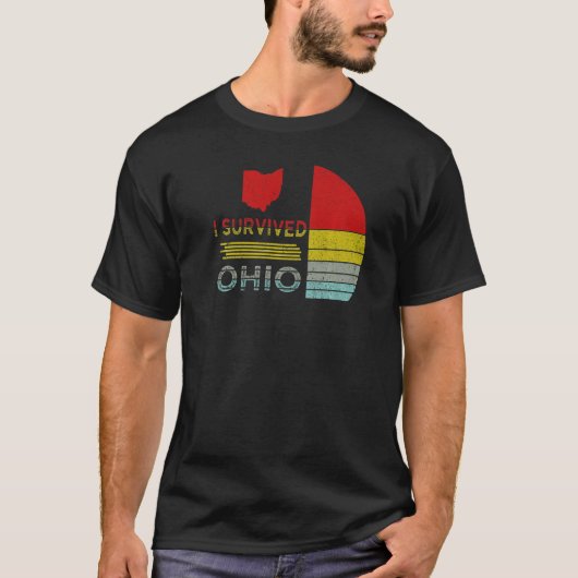 Iオ生き延びハイオの地図ミーム動揺してレトロヴィンテージ Tシャツ (正面)