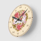 Iカスタム結婚ウェディングクロック ラウンド壁時計 (傾斜)