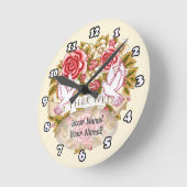 Iカスタム結婚ウェディングクロック ラウンド壁時計 (傾斜)