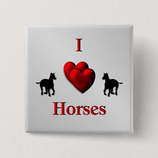 Iカッコいいハートウマデザイン 缶バッジ (正面)