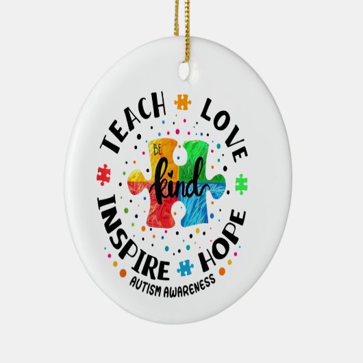 Iキッ教え素晴らしド自閉症の意識の先生 セラミックオーナメント (右)