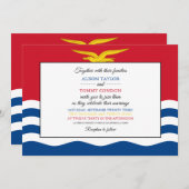 Iキリバス国旗、キリバス結婚国旗 招待状 (正面/裏面)