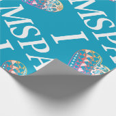 IグラデーションなハートSPAMのティール(緑がかった色) ラッピングペーパー (角)