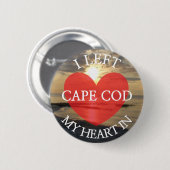 Iケープコッドの写真ボタンの私のハートを残しました 缶バッジ (正面&裏面)