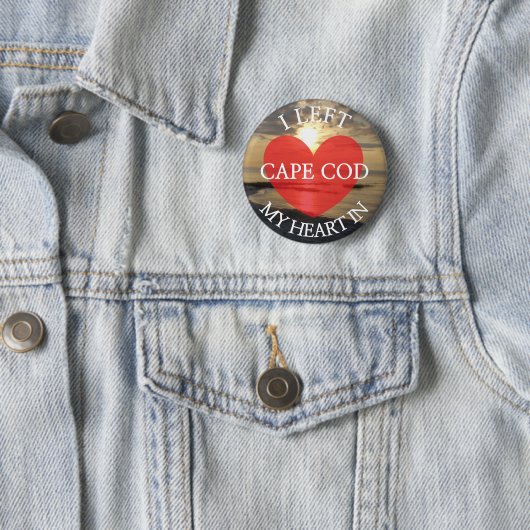 Iケープコッドの写真ボタンの私のハートを残しました 缶バッジ (インサイチュ)