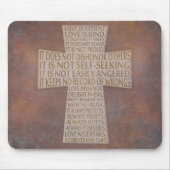 Iコリント13愛チャプターキリスト教クロス マウスパッド (正面)