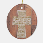 Iコリント13愛チャプタークロス素朴 セラミックオーナメント (左)