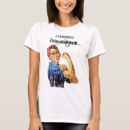 Iコロナ生き延びウイルス検疫 Tシャツ