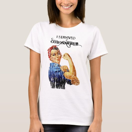 Iコロナ生き延びウイルス検疫 Tシャツ (正面)