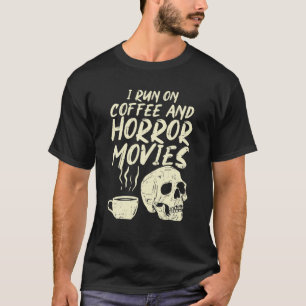 Iコーヒ走ーホラー映画スカルスケルトンおもしろい Tシャツ