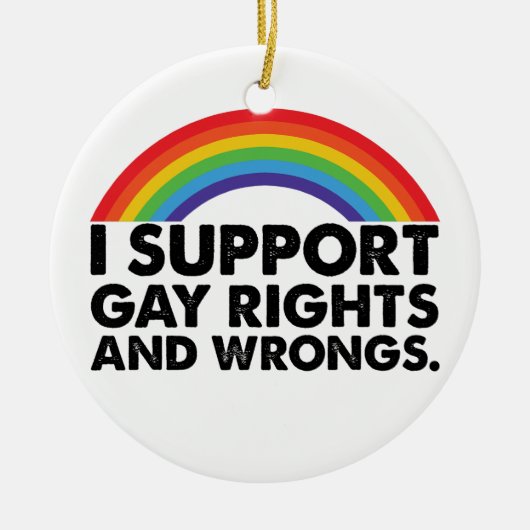 Iサポート:ゲイの権利とゲイの不正ゲイ セラミックオーナメント (正面)
