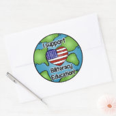 IサポートBiliteracy教育ステッカー ラウンドシール (封筒)