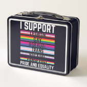 IサポートLesbianゲイバイセクシュアルトランスアシュアルパン メタルランチボックス (正面)