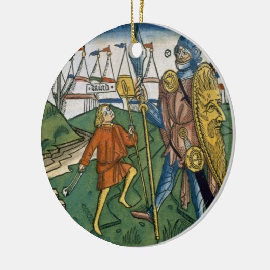 Iサミュエル17は1-58年のデイヴィッドゴリアテを敗北させ、Sに会います セラミックオーナメント (左)