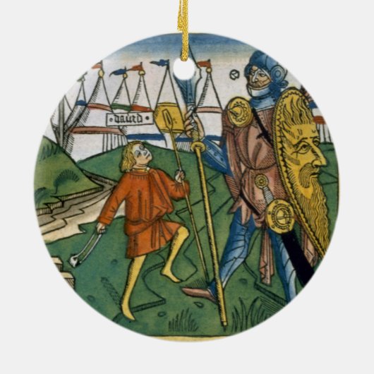 Iサミュエル17は1-58年のデイヴィッドゴリアテを敗北させ、Sに会います セラミックオーナメント (裏面)