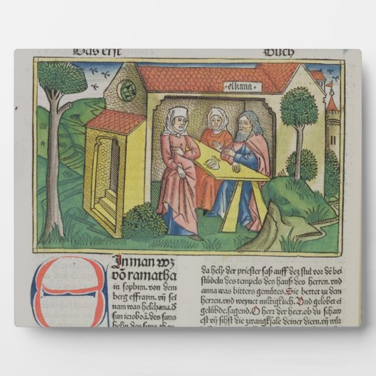 Iサムエル1:8エルカナ心地よいハンナ、'ニューから フォトプラーク (正面)