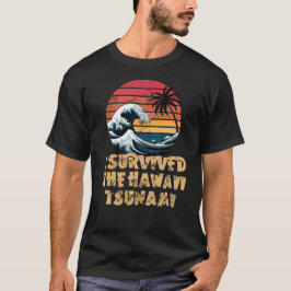 Iザハ生き延びワ津波レトロサンセット Tシャツ