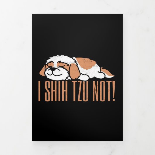 Iシーズー(犬)おもしろい引用文 |誕生日ギフトトリフォル 三つ折り案内状 (カバー)