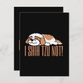 Iシーズー(犬)おもしろい引用文 |誕生日ギフト招待 招待状 (正面/裏面)