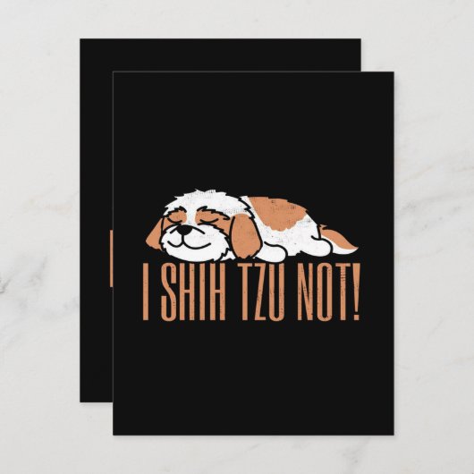 Iシーズー（犬）おもしろい引用文 |誕生日ギフト招待 招待状 (正面/裏面)