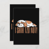 Iシーズー(犬)のTではなくおもしろい引用文 |誕生日ギフトRSVP Ca 出欠カード (正面/裏面)