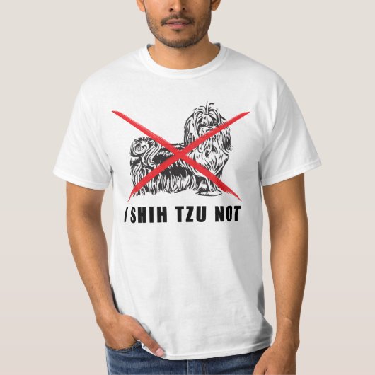 Iシーズー(犬)TZUではなくおもしろい犬シャツ Tシャツ (正面)