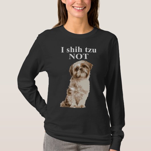 Iシーズー(犬)Tzuではなくシーズー(犬)Tzu Tシャツ (正面)