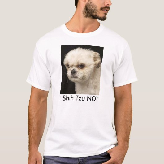 Iシーズー(犬) TZUない。 おもしろいなシーズー(犬) TZUのギフト Tシャツ (正面)