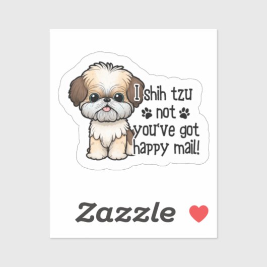 Iシーズー（犬）Tzu Not You's 得 Happy Mail Sticker シール (シート)
