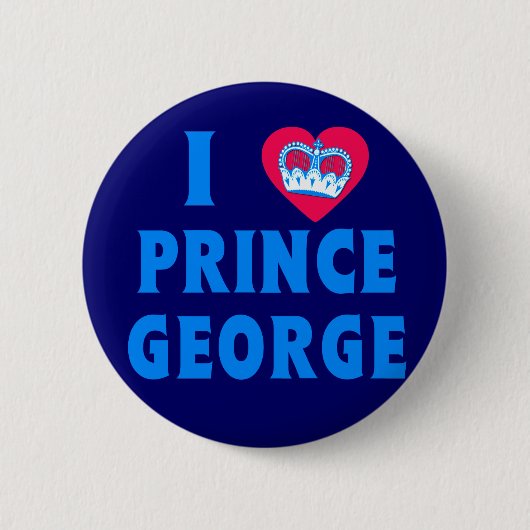 Iジョージハートおよび王冠を持つハートの王子 缶バッジ (正面)