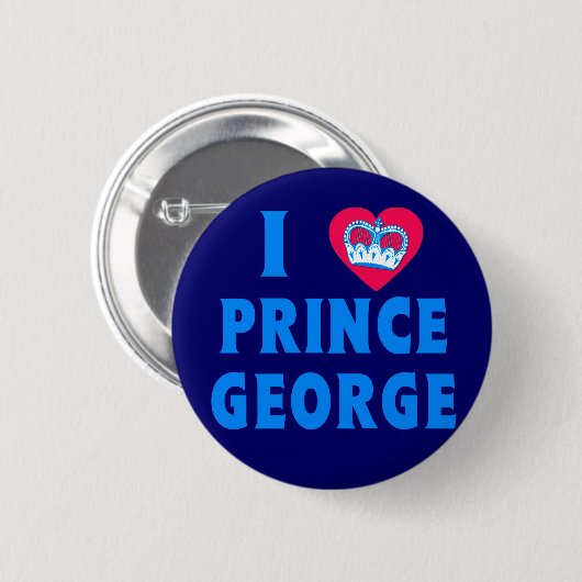 Iジョージハートおよび王冠を持つハートの王子 缶バッジ (正面&裏面)