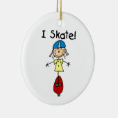 Iスケートスケートボーディングガール セラミックオーナメント (右)