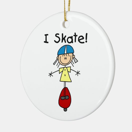 Iスケートスケートボーディングガール セラミックオーナメント (左)