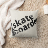 iスケートボード枕黒白 クッション (ブランケット)