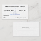 Iスノーモービルミネソタ 予約カード (正面/裏面)