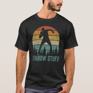 Iスローおもしろい物ショット入りアスリート投球 Tシャツ