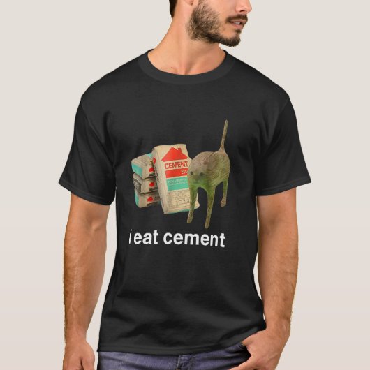 Iセ食べメントカおもしろいー猫 Tシャツ (正面)