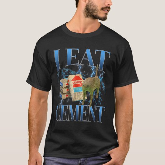 Iセ食べメントキューズ猫おもしろい特有のミーム Tシャツ (正面)