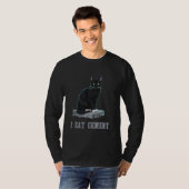 Iセ食べメントキューズ猫おもしろい特有のミーム Tシャツ (正面フル)
