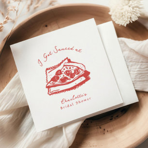 Iソーシファンキーュ得ピザブライダルシャワー スタンダードカクテルナプキン