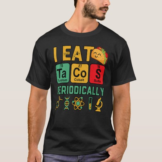 Iタ食べコス定期的に化学科学先生 Tシャツ (正面)