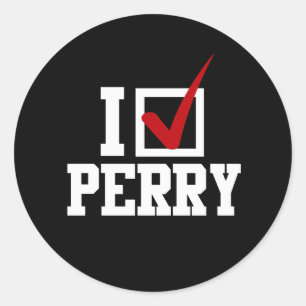IチェックマークRICK PERRY (白い) ラウンドシール