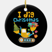 Iディグクリスマスショベルクリスマス セラミックオーナメント (裏面)