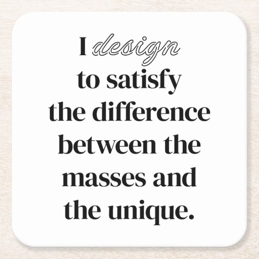 Iデザイン紙コースター スクエアペーパーコースター (正面)