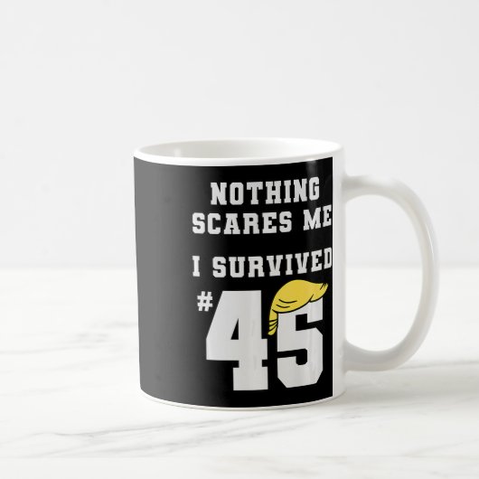 Iトおもしろいラッ生き延びプ45何も私カマラを怖がらせない コーヒーマグカップ (右)