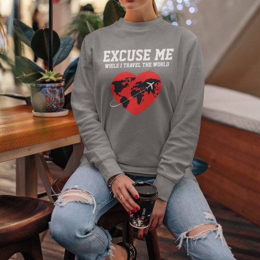 Iトラベルタイポグラフィ&ワールドカスタム スウェットシャツ