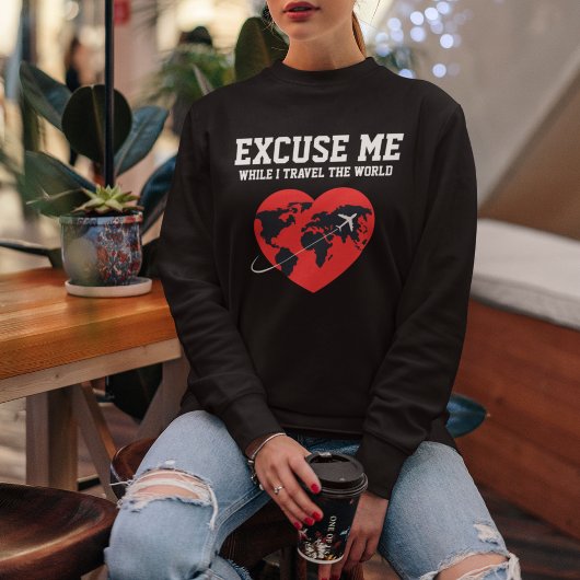 Iトラベルタイポグラフィ&ワールドカスタム スウェットシャツ