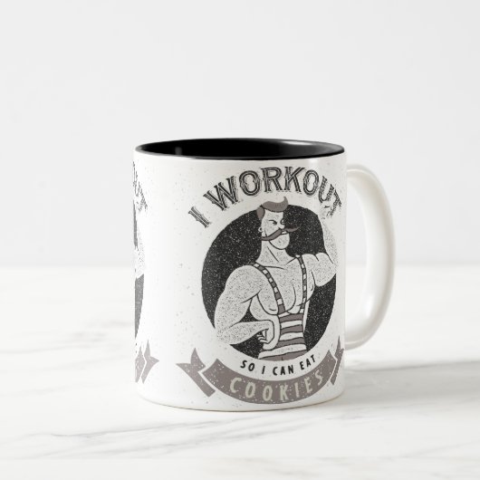 Iトレーニング従って私はクッキーを食べることができます ツートーンマグカップ (正面右)