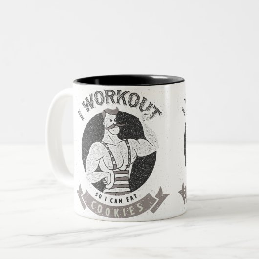 Iトレーニング従って私はクッキーを食べることができます ツートーンマグカップ (正面左)